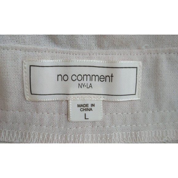 NWOT Ladies No Comment Ivory Cropped /Cuffed Tie Shoulder Bib Overalls Size L - Picture 10 of 12